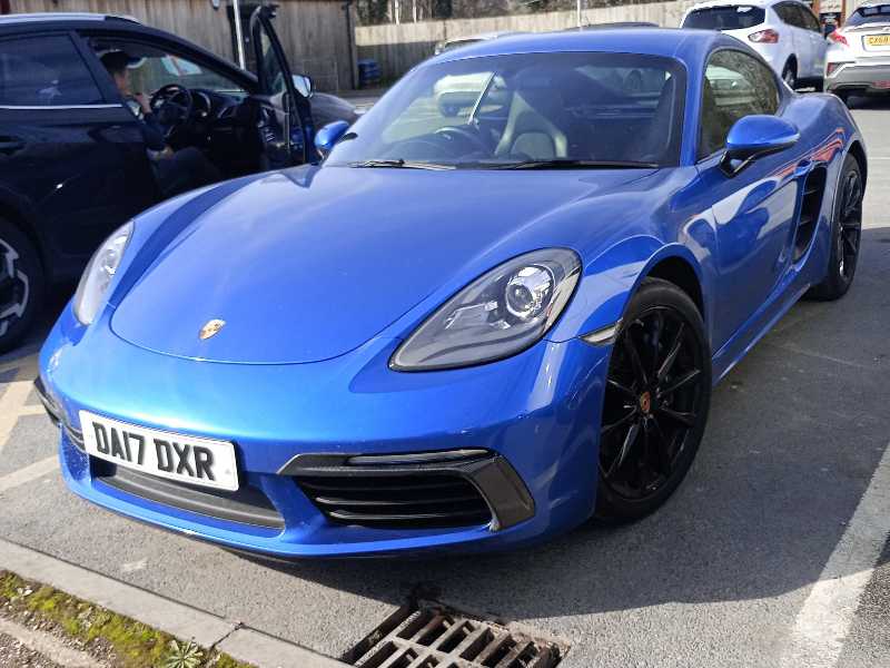 Porsche 718 Cayman (2017) spotted in Builth Wells, United Kingdom