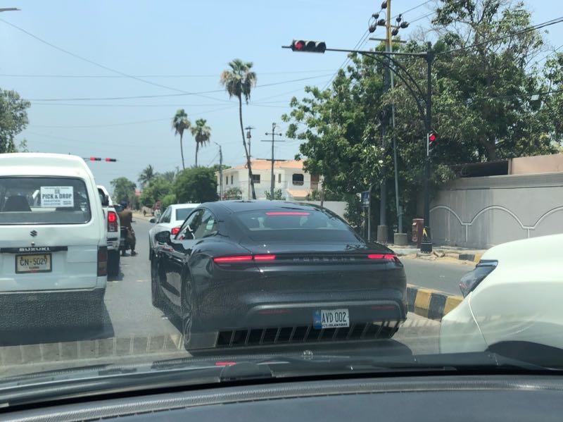Porsche Taycan spotted in Karachi