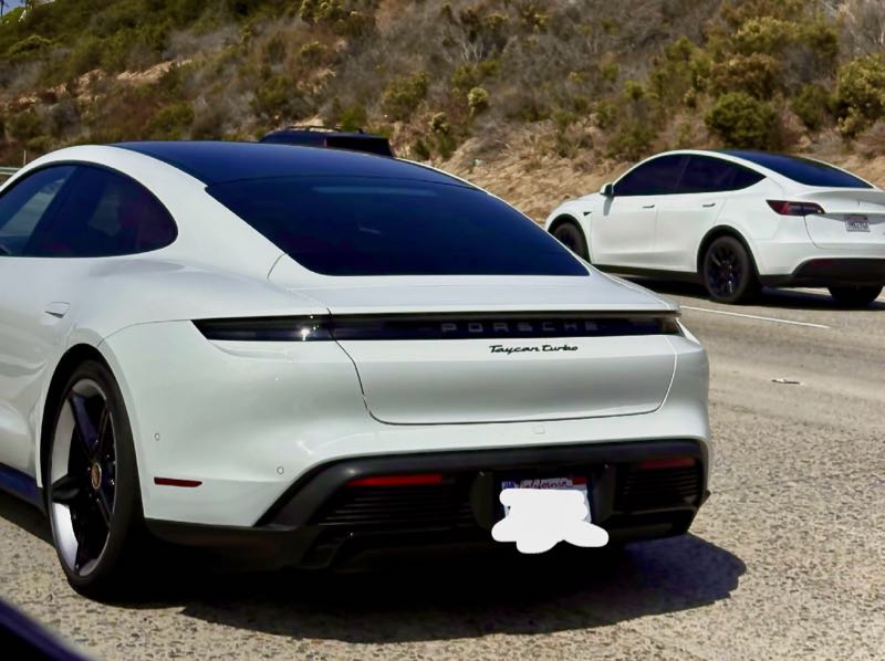 Porsche Taycan Turbo spotted in Los Angeles